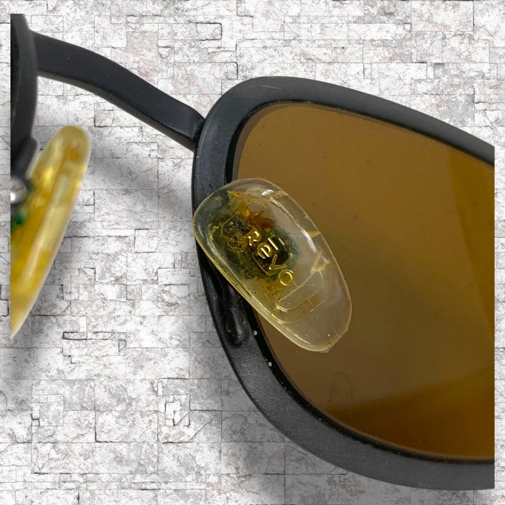 Vtg 90s Revo 1416/044 “City” Sunglasses Italy Gunmetal Brown Light Mirror Lenses